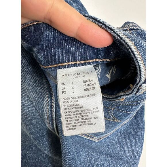 American Eagle Outfitters Blue Distressed Straight Leg Jeans - Picture 13 of 13